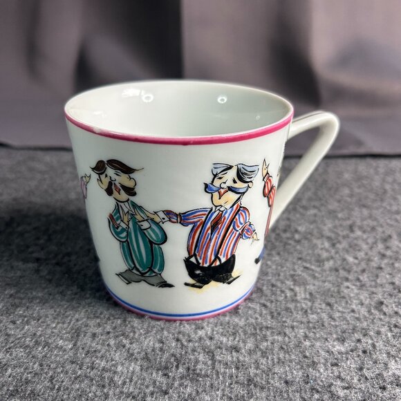 Vintage lefton “gay old blades” barber shop quartet hand painted coffee cup/mug‎ - Picture 1 of 10